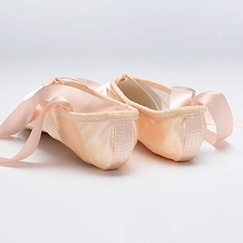 Tancefair Zapatillas de Ballet Stain con Banda Cosida y Almohadillas de Silicona para los Dedos de los pies para niñas y Mujeres
