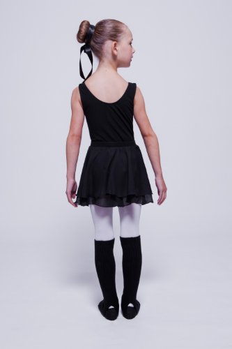 tanzmuster Calentadores de Ballet 'Leo' con Tira para el pie 40 cm para niñas en Negro