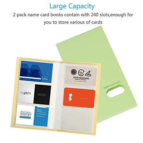 tarjetero Zoomsky para guardar 240pcs tarjetas de visita o coleccionar cartas magic de tarjetero plastico de doble cara, color azul y verde (tarjetero)