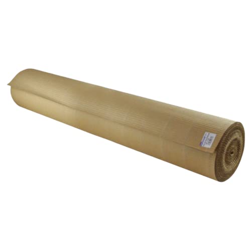 TIENDA EURASIA® Rollo de Carton Ondulado - Material de Embalaje - Ideal para Proteccion de Objetos o Envio de Mercancias - Rollo de Carton Corrugado (090 x 5 M)