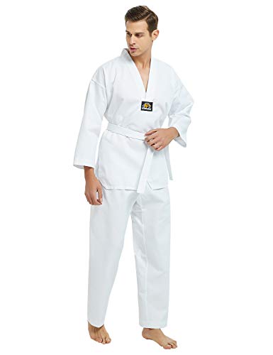 TopTie 7.5 oz Artes Marciales Taekwondo Uniforme de Estudiante con cinturón Blanco