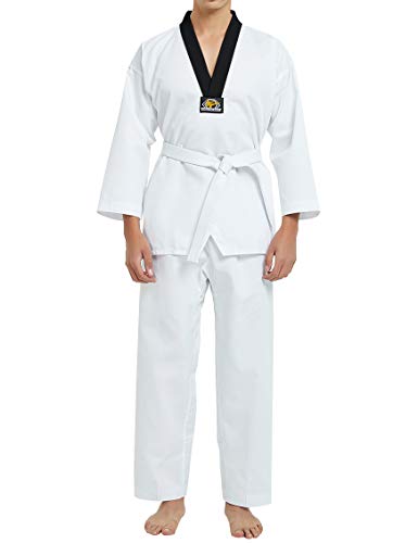 TopTie 7.5 oz Artes Marciales Taekwondo Uniforme de Estudiante con cinturón Blanco