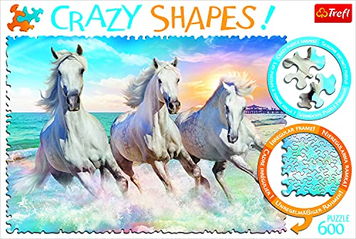 Trefl- Galopp in den Wellen 600 Teile, Crazy Shapes, Premium Quality, für Erwachsene und Kinder AB 10 Jahren Puzle, Color Coloreado (11111)
