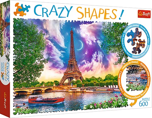 Trefl- Himmel über Paris 600 Teile, Crazy Shapes, Premium Quality, für Erwachsene und Kinder AB 10 Jahren Puzzle, Color Coloreado (11115)