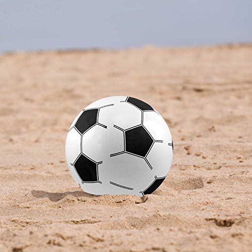 TRIXES Balón de Futbol Inflable- Diseño de Balón Fútbol (Soccer) - para Playa, Jardín o Piscina - Blanco y Negro