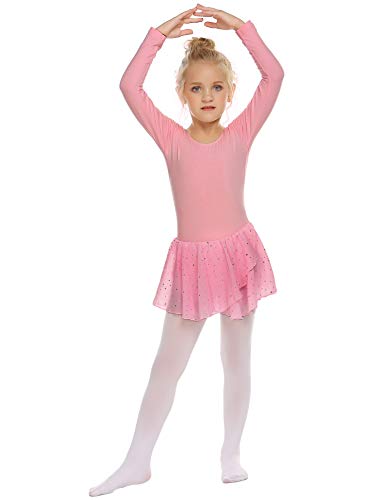 trudge niñas Ropa de Ballet Vestido de Ballet niñas Manga Corta Ballet de algodón Leotardo Traje de Ballet Vestido de Baile Cuerpo de Baile con Falda tutú