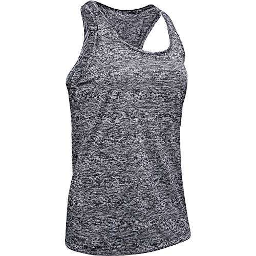 Under Armour Tech Short Sleeve V - Twist, Camiseta Mujer, Negro (Black / Metallic Silver) , L