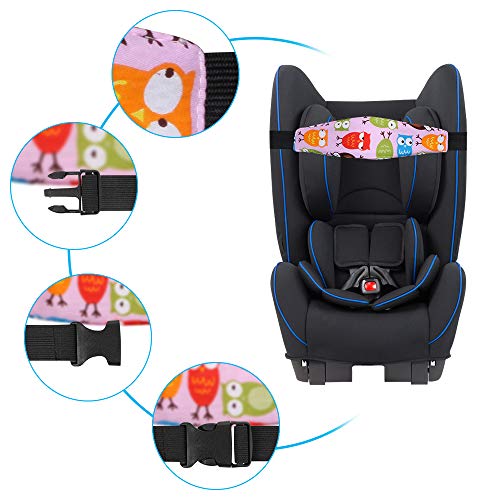 Uraqt Bebés Soporte de la Cabeza para Cinturón de Seguridad de Coche, Varios Colores, Paquete de 2