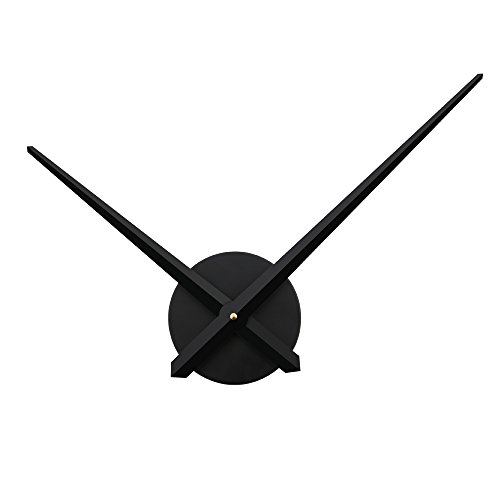 URAQT Reloj de Pared 3D DIY, Moderno Reloj de Pared Salon Sin Marco, Reloj de Pared Adhesivo Grande, Decoración para Casa, Restaurante, Oficina y Hotel (Negro)