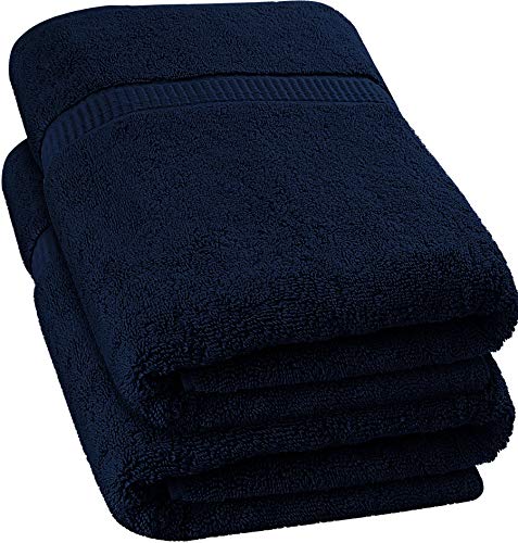 Utopia Towels - Lujosa Toalla de Baño Jumbo (90 x 180 CM, Azul Marino) - 600 GSM, 100% Algodón Ring Spun Altamente Absorbente y de Secado Rápido - Sábana de Baño Súper Suave (Paquete de 2)