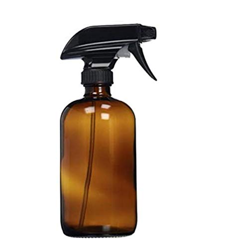 VASANA 1 botella vacía de 250 ml de cristal recargable con pulverizador negro para aceites esenciales y productos de limpieza caseros para aromaterapia., ámbar (Naranja) - YPK60491AMBER