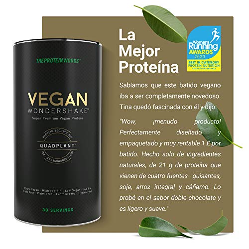 Vegan Wondershake | Chocolate Blanco Y Cacahuetes | Batido Proteico Vegano | Super Suave, Gran Sabor | THE PROTEIN WORKS | 30 Servicios