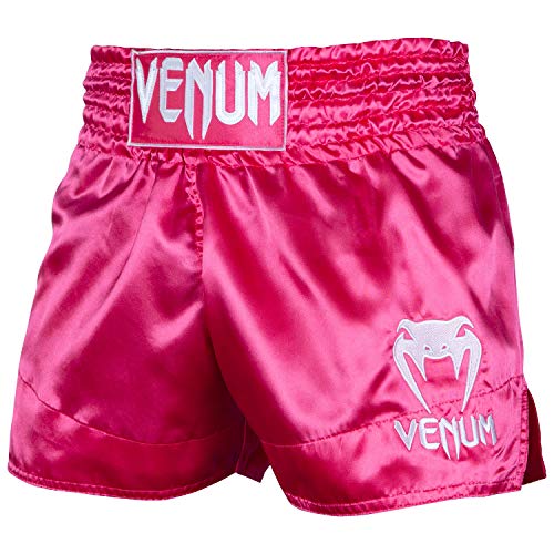 VENUM Classic Pantalones Cortos De Muay Thai, Unisex Adulto, Rosa/Blanco, S