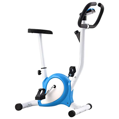 vidaXL Bicicleta Estática con Resistencia de Cinta Casa Gimnasio Fitness Entrenamiento Deporte Ejercicio Cardio Actividades Musculación Máquina Azul