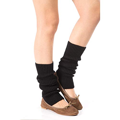 Vin-Sping Calentadores Calientes piernas mujer,Calentador de Piernas para el Yoga del Deporte,ideal para regalo,Niña Calcetines de invierno (negro)
