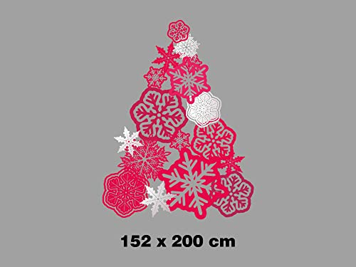 Vinilo Adhesivo Transparente en Efecto Espejo Feliz Navidad Árbol Color Rojo | 152 x 200 cm | Vinilo Económico y Original | Vinilo Reserva de Blanco y Troquelado