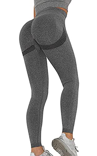 Voqeen Pantalones de Adelgazantes Push Up Mujer Leggins Reductores Adelgazantes Leggings Pantalones de Yoga Anticeluliticos Cintura Alta Mallas Fitness (Gris, S)