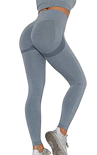 Voqeen Pantalones de Adelgazantes Push Up Mujer Leggins Reductores Adelgazantes Leggings Pantalones de Yoga Anticeluliticos Cintura Alta Mallas Fitness (Azul, M)