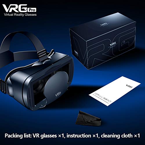 VR - Gafas de realidad virtual para Android / iOS, casco de realidad virtual con mango inalámbrico, gafas VR para juegos inmersivos en películas 3D para 5 a 7 pulgadas