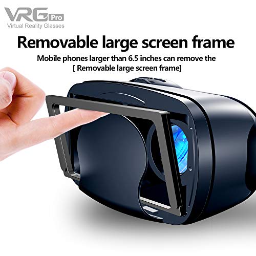 VR - Gafas de realidad virtual para Android / iOS, casco de realidad virtual con mango inalámbrico, gafas VR para juegos inmersivos en películas 3D para 5 a 7 pulgadas