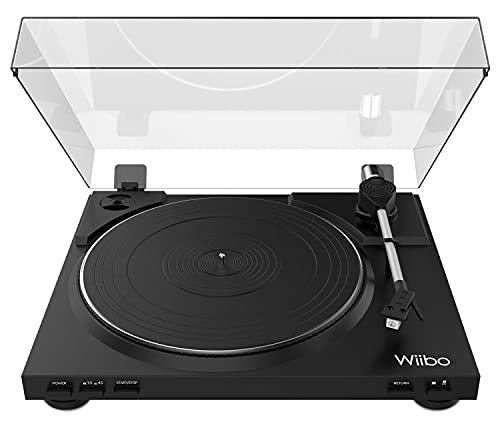 Wiibo - Lyra 100 - Plato Giradiscos de Vinilo con Previo Phono y Cápsula Audio Technica - Ideal para la Reproducción Analógica y Realizar la Conversión Digital - Medidas: 39,8x35,9x9,1 cm