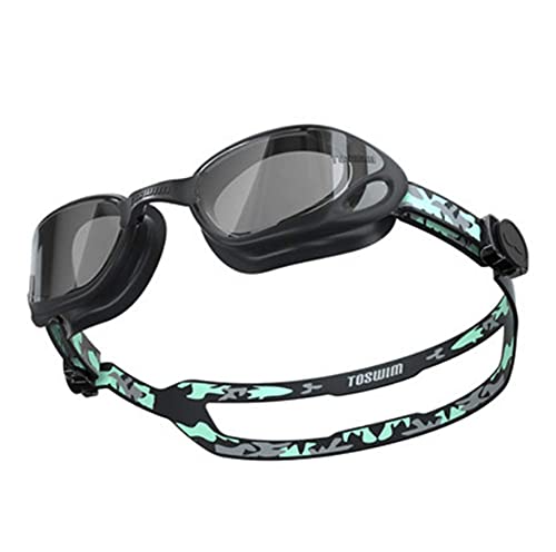 XIATIANDEDIAN Gafas de natación Adolescentes Masculinos y Femeninos Grandes Marco Gafas HD Impermeables y Anti-Niebla cómodos for niños Equipo de Gafas, Negro (Color : Black)