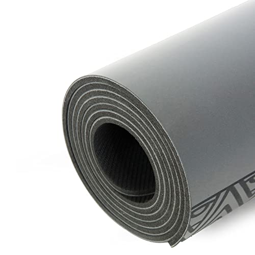 Yoga Studio The Grip - Alfombrilla de alineación de carbón, 68 cm x 183 cm, base antideslizante, absorbe la humedad, rollo de yoga sin látex de 4 mm de grosor