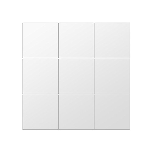 Yosoo Adhesivo Espejo Forma Cuadrada,Espejo Decorativo para Cuarto de Baño Porche Salón, Habitación, 75x75cm(25 Pieza)