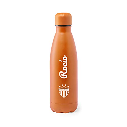 YOSTIC Botella de Agua Personalizada con Nombre. Bidón Gran Capacidad. 790ml. IMPRESIÓN Directa EN LA Botella. Bote de Aluminio (Naranja)