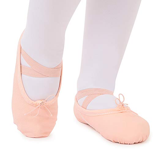 Zapatillas de Ballet Danza Canvas para Niña y Mujer Calzado de Danza Suela Partida de Cuero Tallas 32