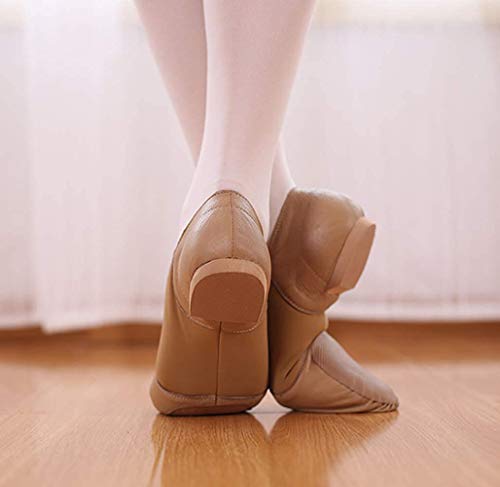 Zapatos de Baile Latino Ballet Mujer PU Cuero Comodos Adultos Zapatillas Baile Moderno Salon Salsa Jazz Gimnasia Negro
