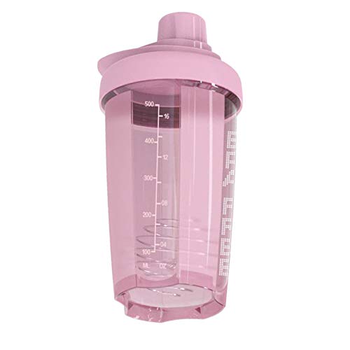 Zebroau Coctelera de proteínas con BlenderBall, coctelera de 500 ml con escala de medición, vaso para batidos de proteínas para fitness, sin BPA, color rosa