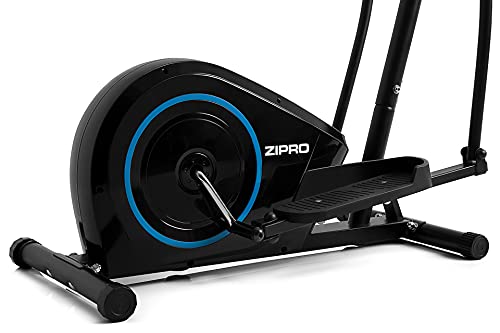ZIPRO Bicicleta elíptica para Casa Burn, Entrenador eliptico, LCD Pantalla, sensores de Pulso, Ajuste de Resistencia, 120kg