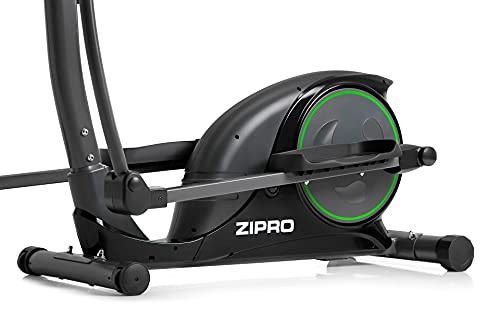 ZIPRO Bicicleta elíptica para Casa Hulk, Entrenador eliptico, LCD Pantalla, sensores de Pulso, Ajuste de Resistencia, 150kg