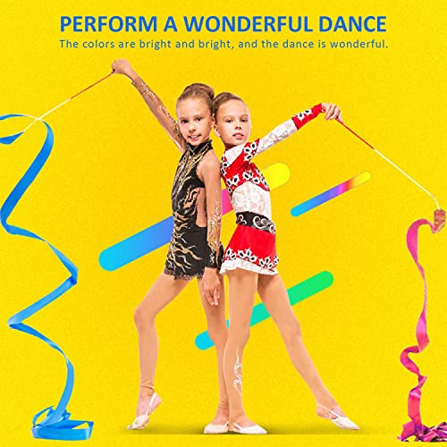 ZWZNBL 5 cintas de baile, cintas de gimnasia rítmica, con poste giratorio, 2 m, adecuado para gimnasia infantil, baile, circo, banda de marcha