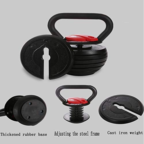 ZXQZ Pesa de Gimnasia Fitness Kettlebell, Equipo de Entrenamiento de Sentadillas con Peso Ajustable para El Hogar, Pintura de Acero, Negro Mancuerna pequeña