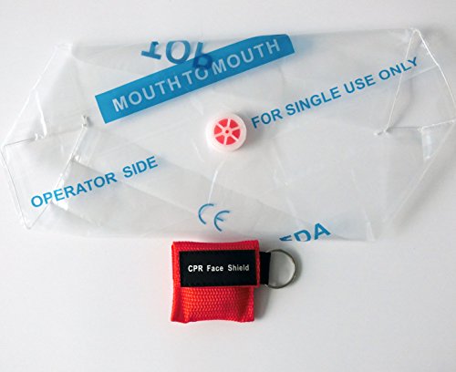 100 PCS CPR máscaras faciales Unidireccionales de rescate de válvula de válvula de boca Kits de emergencia Kits de llavero para primeros auxilios o entrenamiento