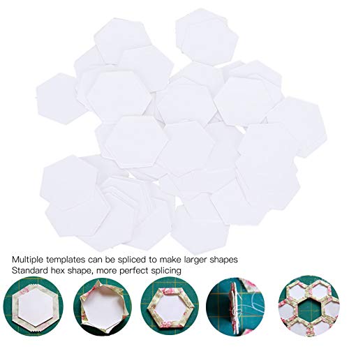 100 Uds plantilla de acolchado de papel con forma hexagonal, plantillas de acolchado de papel poligonal para costura de retazos, herramienta de costura DIY(16mm)