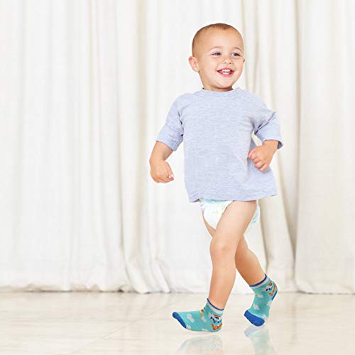 12 pares de calcetines antideslizantes para bebés, niños y niñas de 1 a 3 años (12 – 36 meses) o de 3 a 5 años Estilo de dibujos animados (12 pares). 3-5 Años
