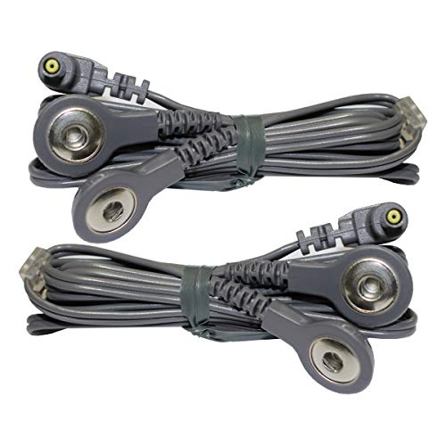 2 cables de conexión de botón o snap axion | Compatibles con VITALCONTROL (SEM 42/43/44/50) | Cables para electroestimulador TENS y EMS | Cables TENS y EMS