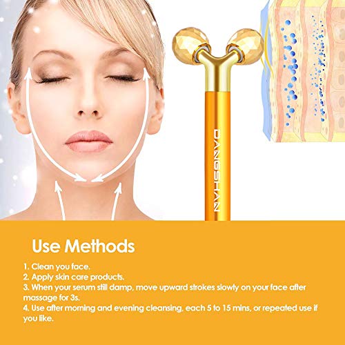 2-EN-1 Beauty Bar 24k Golden Facial Masajeador facial, Eléctrico Masajeador Para Frente, Mejilla, Cuello, Brazo, Ojos, Nariz