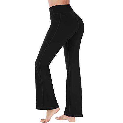 2021 Nuevo Mujer Pantalones, Pantalones Piernas Anchas Yoga Pantalones Color sólido Casual Largos Pantalones Mujer Gym Pantalones Leggings Cómodo Cintura Alta Deportivos Running