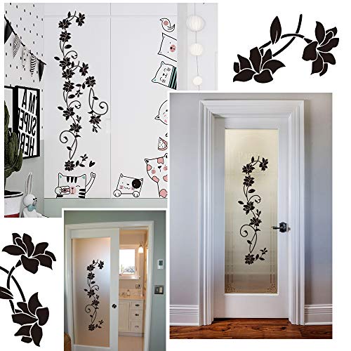 2pcs Pegatinas Pared Vinilos Adhesivos Decorativos Pared Stickers Pared Flores DIY para Salón Dormitorio Ventana Habitación