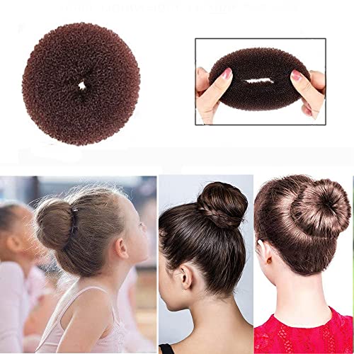 3 unids donut Hair Bun Maker anillo estilo moño Set Chignon Hair Doughnut Shape Hair Styling Tool para mujeres niñas grande+medio+pequeño)