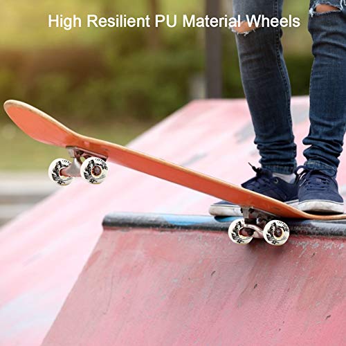 4 Unids/se Ruedas de Skate Al Aire Libre Clásico 52mm x 30mm PU Cruiser Longboard Skateboard Juego de Reemplazo de Ruedas(White)