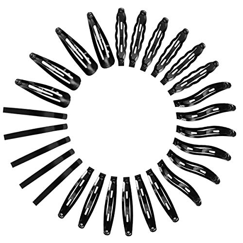 60 Piezas Pinza de Pelo Clips de Pelo de Metal Accesorios de Peinado Herramientas Accesorios para El Pelo para Mujer Niña Negro