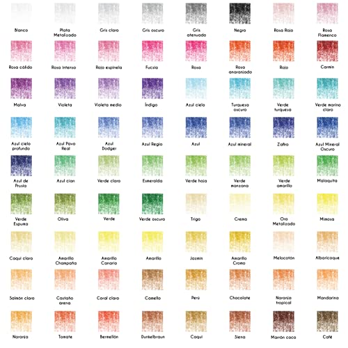 72 Lápices de Colores (Numerado) con Caja de Metal de Zenacolor - 72 Colores Únicos para Libro de Colorear para Adultos - Fácil Acceso con 3 Bandejas - Regalo Ideal para Artistas y Adultos