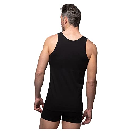 Abanderado Camiseta Sport de Tirantes Suavidad Real algodón Peinado, Negro (Negro 002), X-Large (Tamaño del Fabricante:XL/56) para Hombre