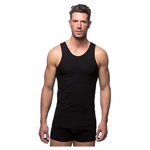 Abanderado Camiseta Sport de Tirantes Suavidad Real algodón Peinado, Negro (Negro 002), X-Large (Tamaño del Fabricante:XL/56) para Hombre