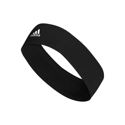 adidas Alphaskin 2.0 Elastic Headband, Black/White, One Size